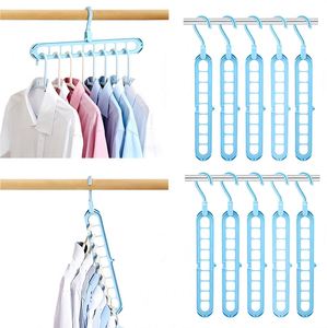 9 Holes Plastic Folding Durable Single Tier Wall Mounted Closet Organizer Wardrobe Storage <b>Clothes</b> <b>Rack</b> - Product Image 1