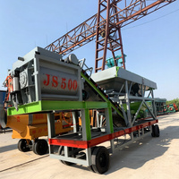 Centrale à béton mobile entièrement automatique 120m³/h Modèle 2000 JS2000 Malaxeur à double arbre à mélange forcé Production de roulements de moteur PLC
