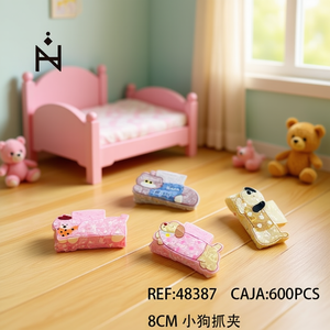 Fermagli per capelli a forma di cucciolo 8 cm, design a cartone animato, accessori per capelli in plastica per bambine, uso quotidiano, alta qualità, confezione in sacchetto OPP. - Product Image 3