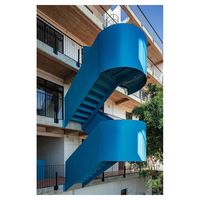 Optima Escalier en colimaçon en métal noir pour bureau avec escalier en colimaçon au fini mat