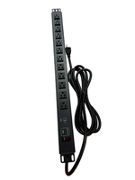 Multiprise de rack de serveur 1U 19 pouces avec 12 prises NEMA 5-15R américaines, en alliage d'aluminium, pour centre de données