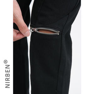 2025nirben Denim | High Street Hip Hop genou fermeture éclair jean Style coréen à la mode Slim Fit <span class=keywords><strong>beau</strong></span> pantalon à jambe droite - Product Image 5