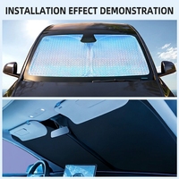 Accessoires automobiles : Pare-soleil laser rétractable et pliable pour pare-brise avant, style simple, couleur unie