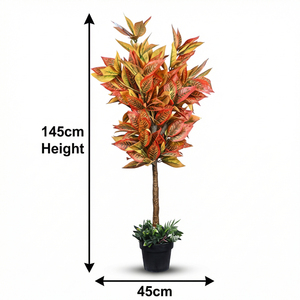 Planta Artificial de Croton en Maceta Petra, Planta Decorativa de Tacto Real para Interiores y Exteriores, para Decoración del Hogar, Oficina y Hotel - Product Image 4