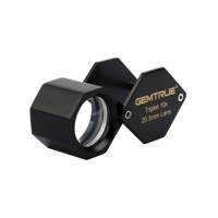 Professional 10X Triplet Diamond Loupe 20.5mm Jewelry Magnifier Optical Inspection Tool with Leather Case
