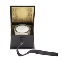 Cadeau magnétique de luxe personnalisé noir bougeoir de Noël boîtes d'emballage en papier pour bougies