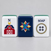 Ensemble de Mahjong Quilt 160 pièces, tuiles en acrylique, thème ferme et grange, style américain avec jokers