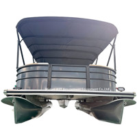 Bateau ponton haut de gamme de 19 pieds pour les excursions de pêche, les fêtes, les célébrations et les trajets touristiques en bateau-taxi
