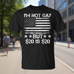 No soy gay, pero la camiseta con meme de la bandera estadounidense de $20 para hombre vale $20. - Product Image 3