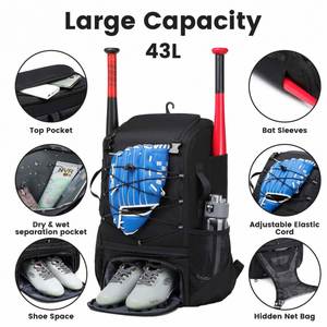 Sac à dos de baseball multifonctionnel léger et imperméable pour jeunes, avec logo personnalisé, idéal pour les activités sportives en extérieur et l'école - Product Image 4