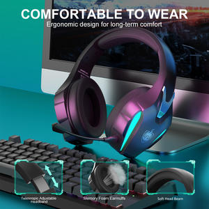 PHOINIKAS Q5S <span class=keywords><strong>Casque</strong></span> de jeu <span class=keywords><strong>avec</strong></span> <span class=keywords><strong>micro</strong></span> lumière LED sur l'oreille <span class=keywords><strong>Casque</strong></span> filaire pour jeu PC - Product Image 5