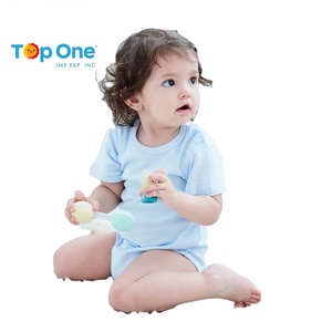 TopOne alta calidad 100% algodón peinado recién nacido ropa de bebé Lisa chaleco niña niño personalizado bebé mamelucos - Product Image 1