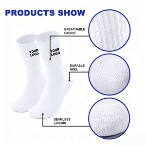 OEM Thấp Moq Chất Lượng Cao Phi Hành Đoàn Thời Trang Nửa Terry Biểu Tượng Tùy Chỉnh In Người Đàn Ông Của Thiết Kế Thể Thao Tùy Chỉnh OEM Grip Vớ Trắng - Product Image 2