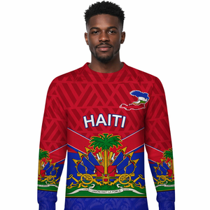 Camisetas de Manga Larga Ligeras con Estampado 3D Personalizado de Haití (<span class=keywords><strong>Leta</strong></span> an Ayiti 1806-1811) para Hombre, Cuello Redondo, Manga Completa, Fabricación a Medida 2026 - Product Image 2