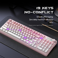 Nouveau clavier de jeu Furycube IP98 Pro USB-C sans fil à sensation mécanique, rétroéclairage RGB, 98 touches, membrane étanche avec bouton rotatif