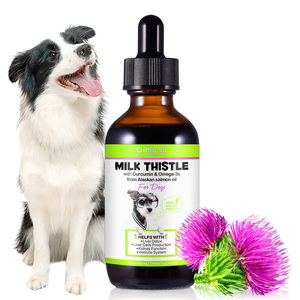 Oimmal Gouttes liquides de chardon-Marie pour chiens : Soutien hépatique et rénal avec curcumine et huile de saumon d'Alaska oméga-3 - Product Image 1