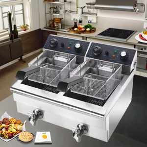 Friggitrice industriale a Gas/elettrica 20L Design a doppio cilindro per uso friggitrice - Product Image 5