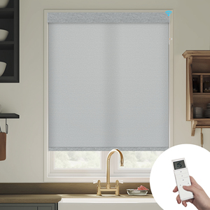 Stores à rouleaux motorisés rechargeables SAMADHI avec télécommande Wi-Fi, interrupteur mural, stores électriques pour fenêtres, tissu texturé - Product Image 4