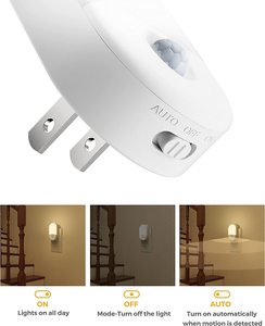 LOHAS 0.6W Mini <strong>Motion</strong> <strong>Sensor</strong> 3000K/6000K Warm White 2-level Brightness <strong>Sensor</strong> Wall Plug <strong>Motion</strong> <strong>Sensor</strong> <strong>LED</strong> Night <strong>Light</strong> for Kids - Product Image 2