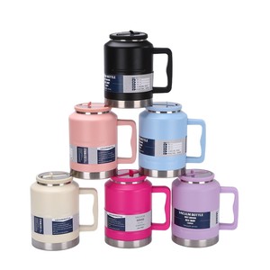 2025 <span class=keywords><strong>Emerit</strong></span> vente en gros personnalisé 1.5L 2L grande capacité Double paroi en acier inoxydable isolé sous vide large bouche poignée de paille gobelets - Product Image 4