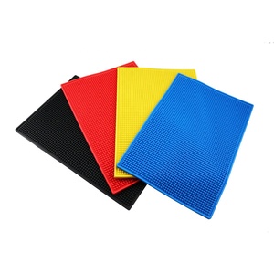 Đen PVC Bộ Đồ Ăn Mềm Cao Su Mat Thanh Á Hậu Kính Nhỏ Giọt Khay Bia Uống Đường Sắt Thanh Dịch Vụ Mat - Product Image 6