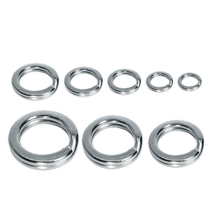 Acier inoxydable Double cercle fendu ouvert <span class=keywords><strong>carpe</strong></span> appâts matériel de pêche pêche anneau fendu connecteur - Product Image 1