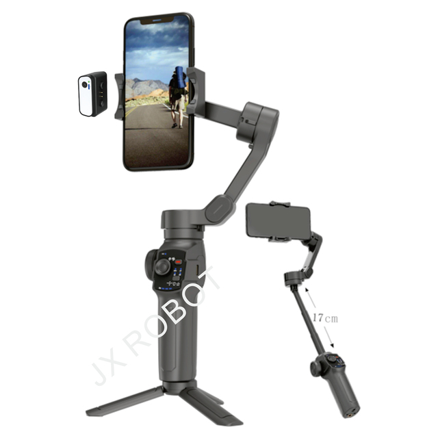 Factory Price L9 Anti-Shaking AI Face Tracking Foldable Phone Gimbal Stabilizers Selfie Stick with Zoom Wheel Extension Rod