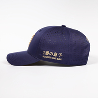 Gorra de Béisbol Deportiva Personalizada de Alta Calidad, 6 Paneles, Azul Marino, con Perforaciones Láser, Secado Rápido, Logotipo Bordado en 3D
