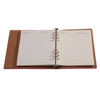 Couverture de tissu de toile de lin à couverture rigide personnalisée feuille mobile planificateur de reliure de budget rose journal 6 anneaux planificateur a5