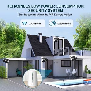 4CH Wireless Solar kamerasystem 4MP HD Solar Power Kamera Zwei-Wege-Audio Unterstützung für die menschliche Erkennung <span class=keywords><strong>P2P</strong></span> CCTV Solar Überwachungs kamera - Product Image 5