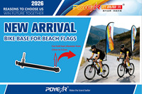 Drapeaux Swooper personnalisés, imprimés par sublimation double face, en polyester, bannière de plage, mât en fibre de verre, base en acier pour vélo, sport