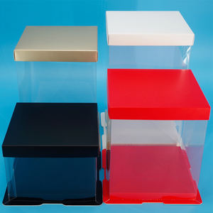 Altın kapaklı ve taban plastik şeffaf ambalaj ekmek kutusu için doğum günü düğün pastası emballage de gateaux - Product Image 4