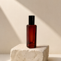 Botol Parfum Kaca Kosong Persegi Panjang 30ml Warna Kustom Lapisan Frosted Isi Ulang Botol Semprot Parfum OEM ODM Grosir