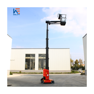 Mini plataforma elevadora eléctrica autopropulsada de 8m, 10m, 200KG, mástil hidráulico, elevador telescópico - Product Image 6