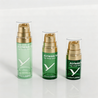 Kit de Voyage Pompe Airless PP 5/10/15ml Petite Taille avec Fermeture pour Lotion Corporelle Huile Essentielle Cosmétique