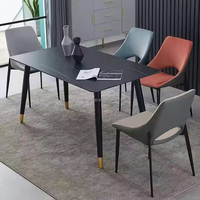 Meubles de luxe en céramique pierre métal table et chaise de salle à manger restaurant tables à manger en marbre