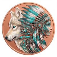 Pièces de monnaie en cuivre pur 999 de 1 oz et 5 oz, style graffiti, impression UV 3D en relief coloré, électroplaquées, cadeaux artisanaux animaux