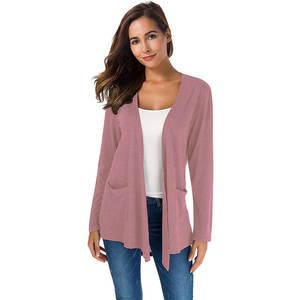 Cárdigan de punto para <span class=keywords><strong>mujer</strong></span>, cárdigan informal transpirable con cuello en V y bolsillos - Product Image 3