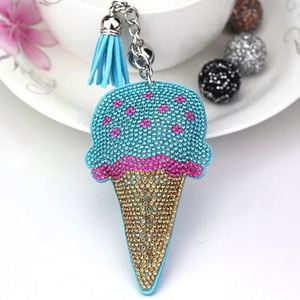 High Quality Crystal <b>Key</b> Chain Rhinestone <b>Key</b> <b>Ring</b> Holder Bag Ice Cream Charm Design <b>Key</b> Gift Accessory-Wholesale Manufacturers - Product Image 5
