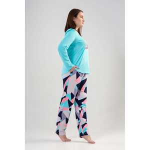 Conjunto de Pijama para Mujer Talla Grande, 2 Piezas, Jersey de Manga Larga, Ropa de Dormir Informal, Color Verde Menta - Product Image 6