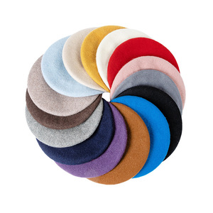 Di qualità di lusso di colore francese Australia in pura lana berretto berretto di grandi dimensioni per la donna autunno inverno vestito di moda - Product Image 2