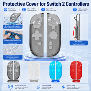 Capa Protetora Transparente de TPU Cristalino para Controles Esquerdo e Direito do <span class=keywords><strong>Nintendo</strong></span> <span class=keywords><strong>Switch</strong></span> 2 Joycon - Acessórios para Jogos - Product Image 1