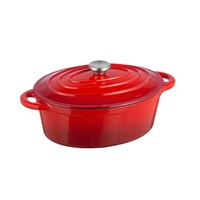 Marmite ovale multifonctionnelle en fonte émaillée avec doubles poignées, compatible gaz et induction, pour usage domestique