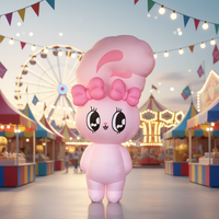 Modèle de dessin animé personnalisable mascotte adhésive structure d'étagère en métal avec personnage de lapin gonflable pour la publicité
