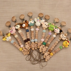 Clip para chupete de gel de sílice de color sólido transfronterizo con nombre, soporte seguro para juguetes con forma de animal, clip personalizado para chupete - Product Image 4