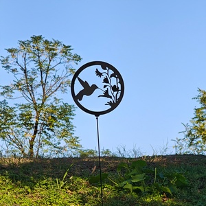 Ensemble de décorations de jardin modernes en acier inoxydable poli, accessoires d'Halloween pour la pelouse, fleurs artificielles faciles à poser - Product Image 1