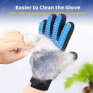 Pet Hair Remover Glove Gentle Pet Grooming Glove Brush Deshedding Glove Massage For Dogs Cats Fur 1 Pack Right-Hand