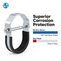 Collier de serrage en U pour canal Unistrut en acier au carbone non allié électrogalvanisé, norme GB, support sismique industriel