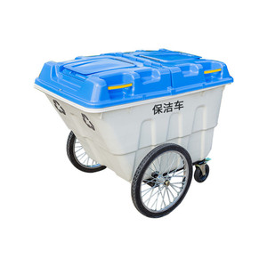Contenedor de Basura de Plástico de 400L con Ruedas para Saneamiento, Calles y Gestión de Propiedades - Personalizable - Product Image 1