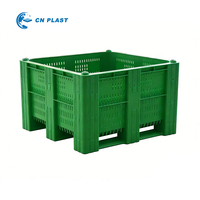 Conteneur de stockage agricole CNPLAST bleu/jaune, boîte ventilée robuste de qualité alimentaire, grande boîte en PEHD pour bonbons et déchets agricoles